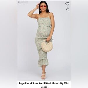 Maternity Floral Smocked Dress